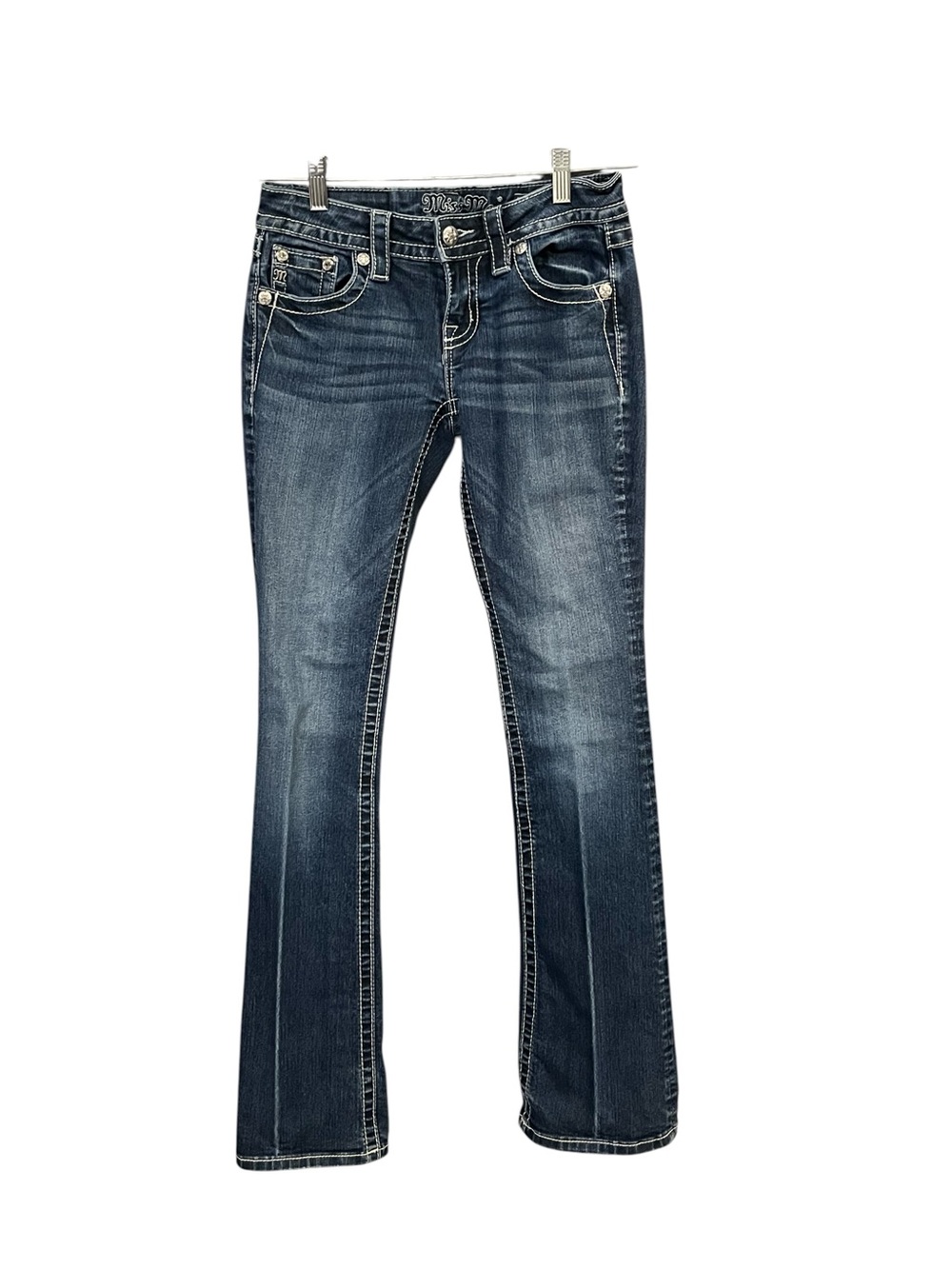 Miss Me Bootcut Jeans Women’s 26 Dark Wash Rhinestone Y2K Western Cowgirl Bling
